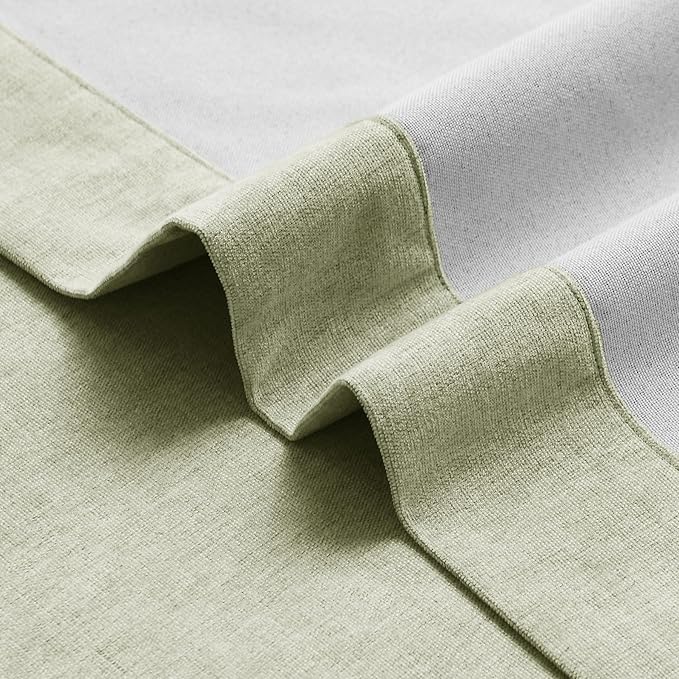 Macochico Thermal Blackout Chenille Curtains 100% Blackout Window Draperies for Living Room Bedroom Auditorium Banquet Hotel Green Tint Curtains with Tieback Classic Home Decor 72" Wx102 L 1 Panel