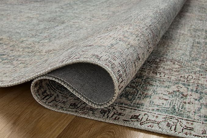 Loloi Chris Loves Julia Jules Collection JUL-08 Emerald/Antique Ivory 3'-6'' x 5'-6'', .13" Pile Height, Accent Rug