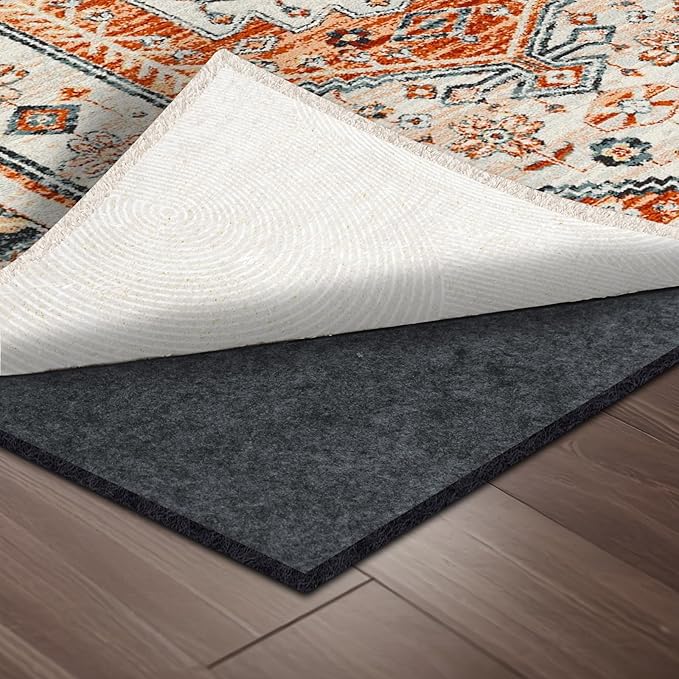 100% Waterproof Rug pad, 4x6 ft Area Rug Non-Slip Rug Pads, 1/4" Thick Carpet Pads for All Floors and finishes, Felt pad for Hardwood Floors, Keep Carpets in Place Soft and Secure