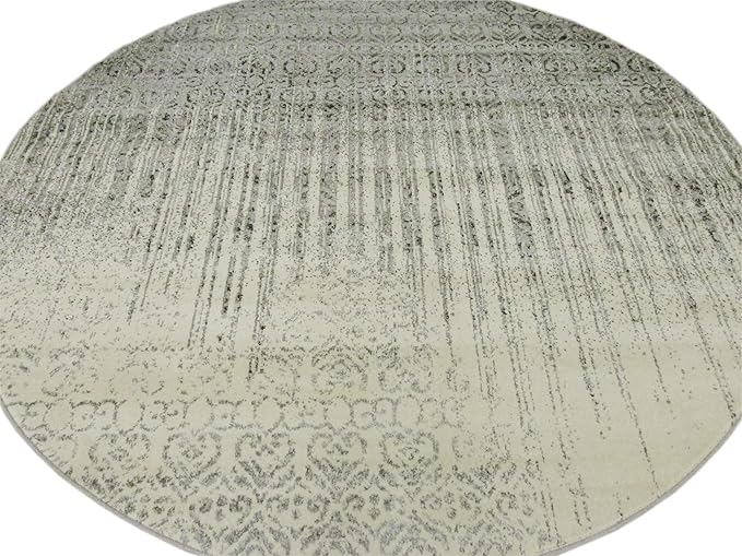 Unique Loom Del Mar Collection Area Rug - Jennifer (7' 10" Round, Gray/ Black)