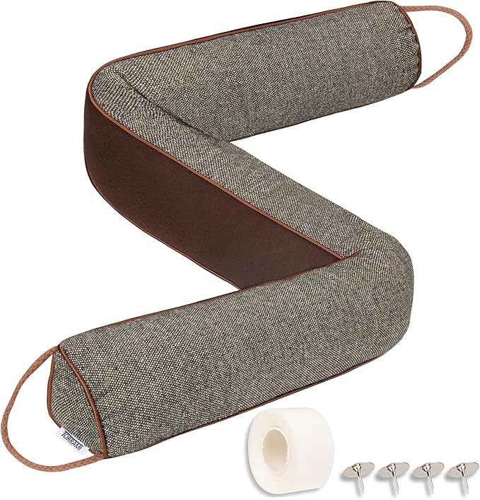 TORRAMI Under Door Draft Stoppers 38 Inch, Heavy Triangle Stop Draft Block Cold Air/Wind/Breeze Noise Blocker Door Sweeps Weather Stripping Bottom Seal Brown
