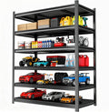 77'' Storage Shelves, Garage Metal Shelving Unit, Adjustable, Double-Layer Column with Reinforced Ribs, Heavy-Duty, Capable of Bearing 3600 lbs, Suitable for Garage, Warehouse, Kitchen Storage
