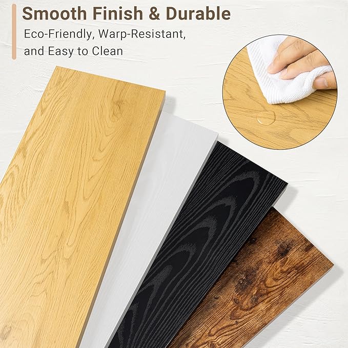 Vivelove 10" Deep Floating Shelves Over Toilet, 10.2" Wall Shelves for Bathroom Bedroom Kitchen Living Room Laundry Room, Modern Rustic Shelves for Home Decor, 10.2"x10.2"x1.5", Set of 2, Oak