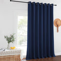 NICETOWN Wide Sliding Door Curtains - Thermal Insulated Drapes, Blackout Window Curtain, Privacy Blind for Living Room & Bedroom (Navy, W100 x L108 inches)