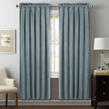 StangH Light Blue Velvet Curtains - Room Darkening Living Room Curtains Noise Reducing Window Panels for Nursery Study, Privacy Protect French Door Drapes, W52 x L72, 2 Panels