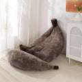 Banana Bean Bag Chair with Ottoman, Floor Sofa Bed with Footrest, Comfy Convertible Lounger for Teens & Adults, Plush Couch for Bedroom, Living Room or Dorm, M-Coffee