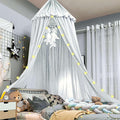 Bed Canopy for Girls, Dreamy Frills Ceiling Hanging Princess Canopy Bedroom Decoration Soft Canopy Net Reading Nook, Extra Large Full Queen Size Bed Canopies - White