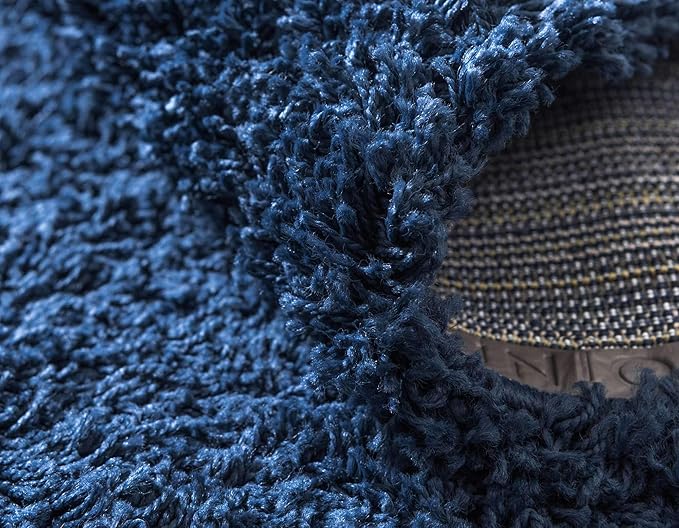 Unique Loom Solid Shag Collection Area Rug (2' 2" x 3' 1" Rectangle, Sapphire Blue/ Navy Blue)