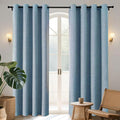 Joydeco Blackout Curtains 108 Inches Long 2 Panels Burg, Room Darkening Curtains for Bedroom, 100% Black Out Textured Thermal Drapes Privacy Protection 2 Panels Set(W52 x L108 Inch, Sky Blue)