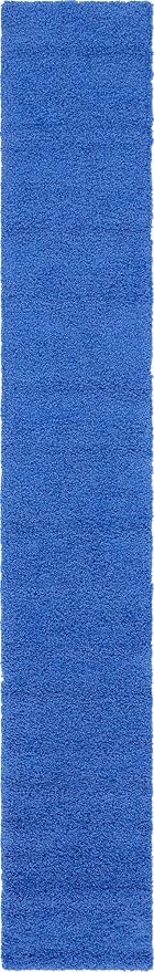 Unique Loom Solid Shag Collection Area Rug (2' 6" x 16' 5" Runner, Periwinkle Blue)