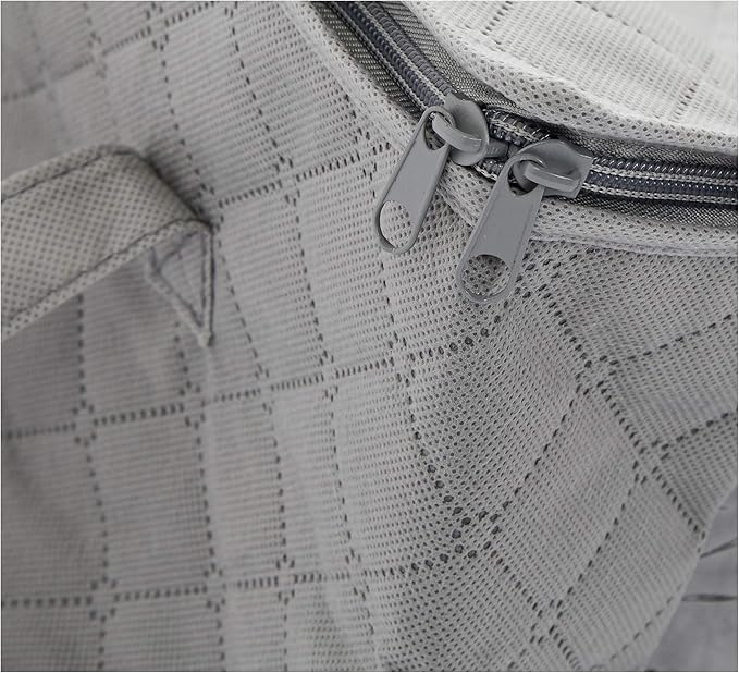 Amazon Basics Foldable Small Zipper Storage Bag Organizer Cubes with Clear Window & Handles, 3-Pack, Gray