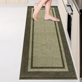Kitchen Rugs 24" x 84", Non-Slip Machine Washable Kitchen Runner Rugs Floor Mats, Absorbent Comfort Standing Mats for Kitchen, Sink, Laundry and Hallway, Rolled Packaging, Budding Green & Sage Green