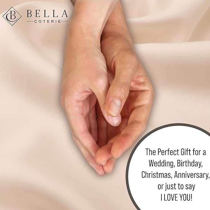 Bella Coterie Luxury Bamboo Viscose King Size Duvet Cover Set | 100% Organically Grown | Corner Ties | Ultra Soft | Cooling | Two Pillow Shams | 106 x 94 | No Insert [Champagne]