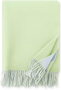 Alashan Cashmere Blend Double Faced Throw-Super Soft and Luxe Fabric- Perfect for Cozy Nights! 95% Merino Wool/5% Cashmere, 50" x 70", Great Gift Item. (Sea Glass & Blue Haze)