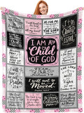 Christian Gift for Women, Inspirational Throw Blanket for Couch, Soft Lightweight Flannel Blanket, 50"x 60" Thoughts and Prayers Blankets for Bedroom Sofa Living Room Decoration
