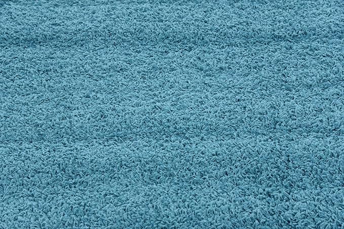 Unique Loom Solid Shag Collection Area Rug (8' Square, Deep Aqua Blue)