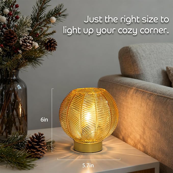 Battery Operated Lamp with Timer, Table Lamp Small Cordless Lamp Battery Powered, Decorative Table Lamps for Living Room Bedside Kitchen Bath Room-Gold