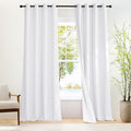 NICETOWN 100% Blackout Long Curtains 102 Inches Length, Privacy Room Darkening Divider Grommet Curtains for Living Room/Bedroom/Glassdoor/Patio, 1 Panel, Pure White, 66W x 102L