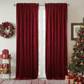 StangH Red Curtains 105 inches Long Luxurious Velvet Drapes for Theater/Living Room, Soft Thermal Insulated Curtains, Christmas Home Decor, W52 x L105, 2 Panels