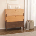 Stackable 3 Drawers Dresser, Customizable Chest of Drawers for Bedroom, Living Room, Hallway, Entryway, Mid-Century Style Furnitures Cabinet, 30 inch Width Tri-Color Comb (1 pcs)