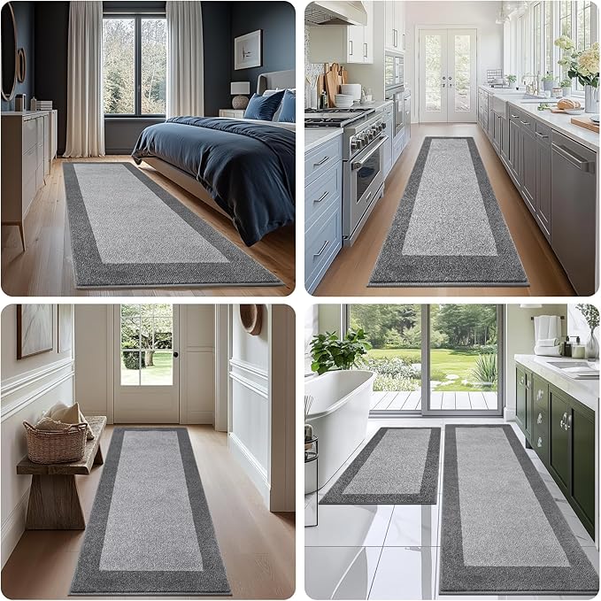 Washable Area Rug 48" x 72", Non Slip Kitchen Rug for Floor, Absorbent Entrance Runner Rug for Bedroom, Living Room, (Roll Packing)