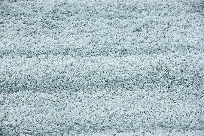 Unique Loom Solid Shag Collection Area Rug (8' Square, Light Slate Blue)