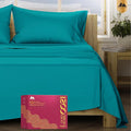 Mayfair Linen 100% Egyptian Cotton Sheets California King Size - 1200 Thread Count Cal King Size Sheets Set Egyptian Cotton, 4 PC Luxury Bedsheet (Teal), Soft, Cooling, 17" Deep Pocket Set