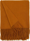 Alashan Cashmere Blend Ripple Finish Woven Throw (Golden Scotch)