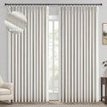 Topfinel Extral Wide Custom Sliding Door Curtains, Pinch Pleated 100% Blackout Linen Luxury Curtains with Hooks for Patio Large Window Living Room Track, 72" Wx84 L 1 Panel
