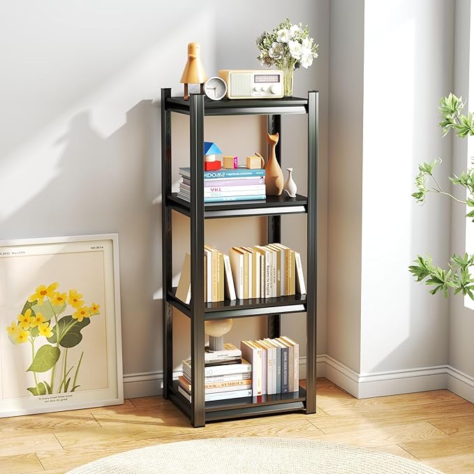 Storage Shelves, Garage Metal Shelving Unit, Adjustable, Double-Layer Column with Reinforced Ribs, Heavy-Duty, Capable of Bearing 2400 lbs, Suitable for Garage, Warehouse, Kitchen Storage
