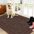 FONEYI Indoor Door Mat 32" x 48", Dirt Trapper Door Mats Non-Slip Entryway Rugs Washable, Absorbent Resist Dirt Welcome Mat, Low Profile Inside Floor Mats for Front Back Door and Entryway, Coffee
