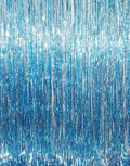 GOER 3.2 ft x 8.2 ft Metallic Tinsel Foil Fringe Curtains Party Photo Backdrop Party Streamers for Birthday,Graduation,New Year Eve Decorations Wedding Decor (Light Blue,1 Pack)