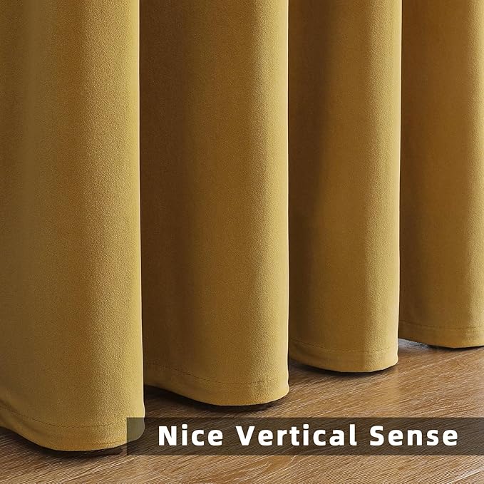 Joydeco Customized Curtains, Super Soft Velvet Curtains for Bedroom and Living Room, Heavy Duty Luxury Thermal Insulated Golden Brown Velvet Curtains Rod Pocket 1 Panel, Custom Size