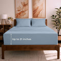 Mellanni Full Sheet Set - 6-Piece Iconic Collection Bedding, (Including 4 Pillowcases), 21-Inch Extra Deep Pocket, Easy Care, Ultra Soft, Cooling Sheets, Brushed Microfiber - Blue Hydrangea