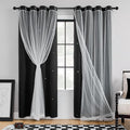 XiDi Curtains for Bedroom Windows, Black Curtains for Girls Bedroom, Unicorn Curtains for Kids Room, Blackout Curtains for Playroom 72 inchs Long 52 inches Wide 1 Panel Black
