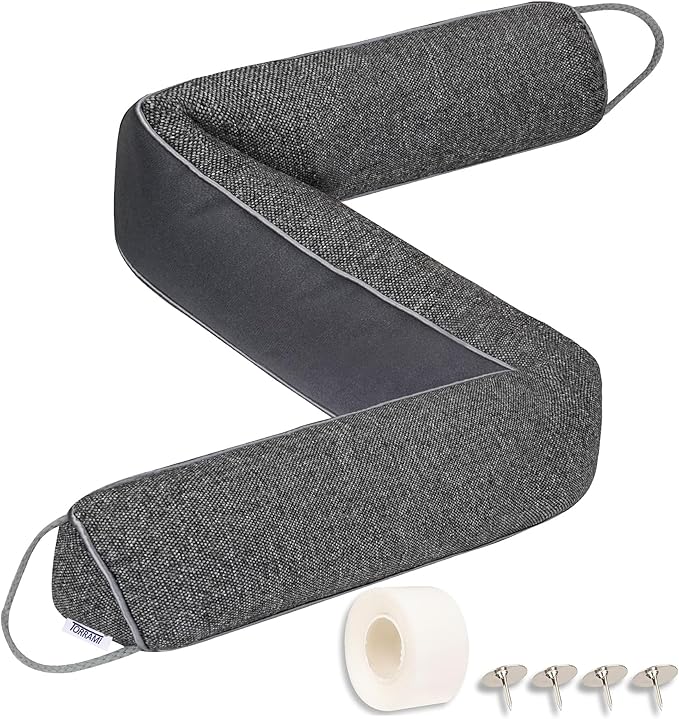 TORRAMI Under Door Draft Stoppers 32 Inch, Heavy Triangle Stop Draft Block Cold Air/Wind/Breeze Noise Blocker Door Sweeps Weather Stripping Bottom Seal Dark Gray