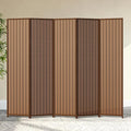 5 Panel Room Divider and Extra Wide Folding Privacy Screen, 79" W x 67" H, Bamboo Room Divider for Room Separation.