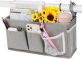 Loghot Bedside Caddy/Bedside Storage Bag Hanging Organizer for Bunk and Hospital Beds,Dorm Rooms Bed Rails,Can be Placed Glasses,Books,Mobile Phones,Keys (New Grey-1)
