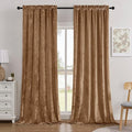 SMILETIME Amber Beige Crushed Velvet Curtains 52x84inch Rod Pocket Luxurious Thermal Insulated Soundproof Drapes Soft and Durable Light-Filtering Window Treatments for Living Room Bedroom, 2 Panels