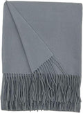 Alashan Cashmere Blend Ripple Finish Woven Throw (Blue Haze)