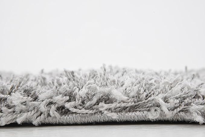 Unique Loom Solid Shag Collection Area Rug (2' x 6' 5" Runner, Cloud Gray)