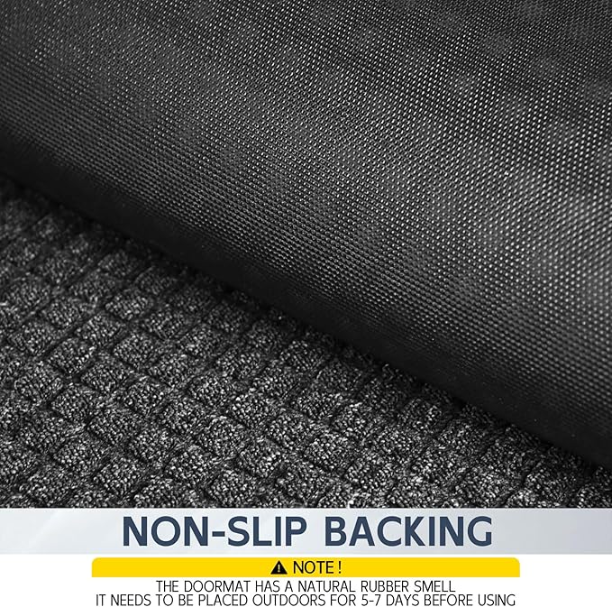 Indoor Outdoor Front Door Mats, 48" x 24" Rubber Backing Non Slip Durable Welcome Floor Mats for Patio, Garage Entrance, Stain and Fade Resistant Commercial Doormats for High Traffic