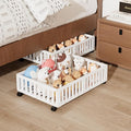 Bamboo Under Bed Storage with Wheels,Rolling Underbed Shoe Organizer Box for Shoes,Blankets,Toys,Clothes Container Space-Saving Bins for Bedroom,Closet,Dorm,Nursery