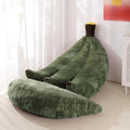 Banana Bean Bag Chair with Ottoman, Floor Sofa Bed with Footrest, Comfy Convertible Lounger for Adults, Plush Couch for Bedroom, Living Room or Dorm, L-DarkGreen