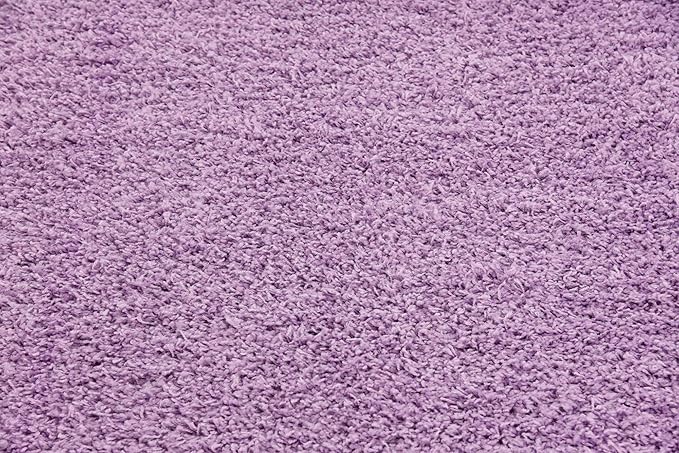 Unique Loom Solid Shag Collection Area Rug (8' Square, Lilac)