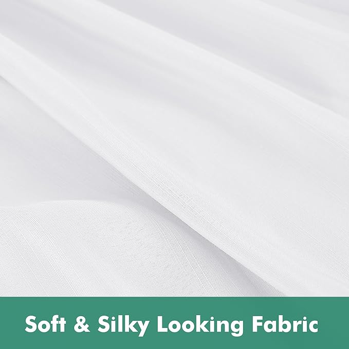 Biscaynebay Wrap Around Bed Skirts with Split Corners for Full Beds 12" Drop, White Adjustable Elastic Dust Ruffles Easy Fit Wrinkle & Fade Resistant Silky Luxurious Fabric Machine Washable
