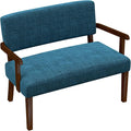 Accent Chair 2 Seat, Arm Chairs with Soft Seat and Armrests for Living Room, Love seat for Dining, Reading, and Waiting Rooms (Blue)
