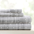 Linen Market 4 Piece King Sheet Set - Breathable, Double-Brushed Patterned Cooling Sheets – Oeko-TEX Certified Ultra Soft & Wrinkle-Free 16" Deep-Pocket King Sheets - Easy Care Polka Dot Gray
