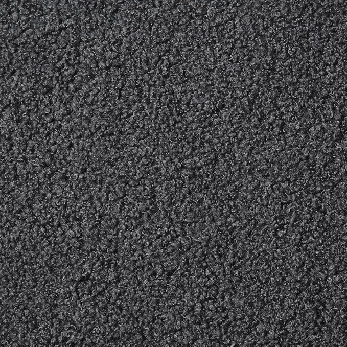 24KF Modern Upholstered Bed Bench Covered with Soft Boucle Teddy Fabric, Lovely Entryway Bench Ottoman with Armrest,5062-Dark Gray