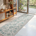jinchan Torino Runner Rugs 2x5 Vintage-Inspired Floral Design Machine Washable Non-Slip Ultra-Thin Low Pile Rubber Backing Runner Rug for Kitchen Hallway Laundry Room Entryway